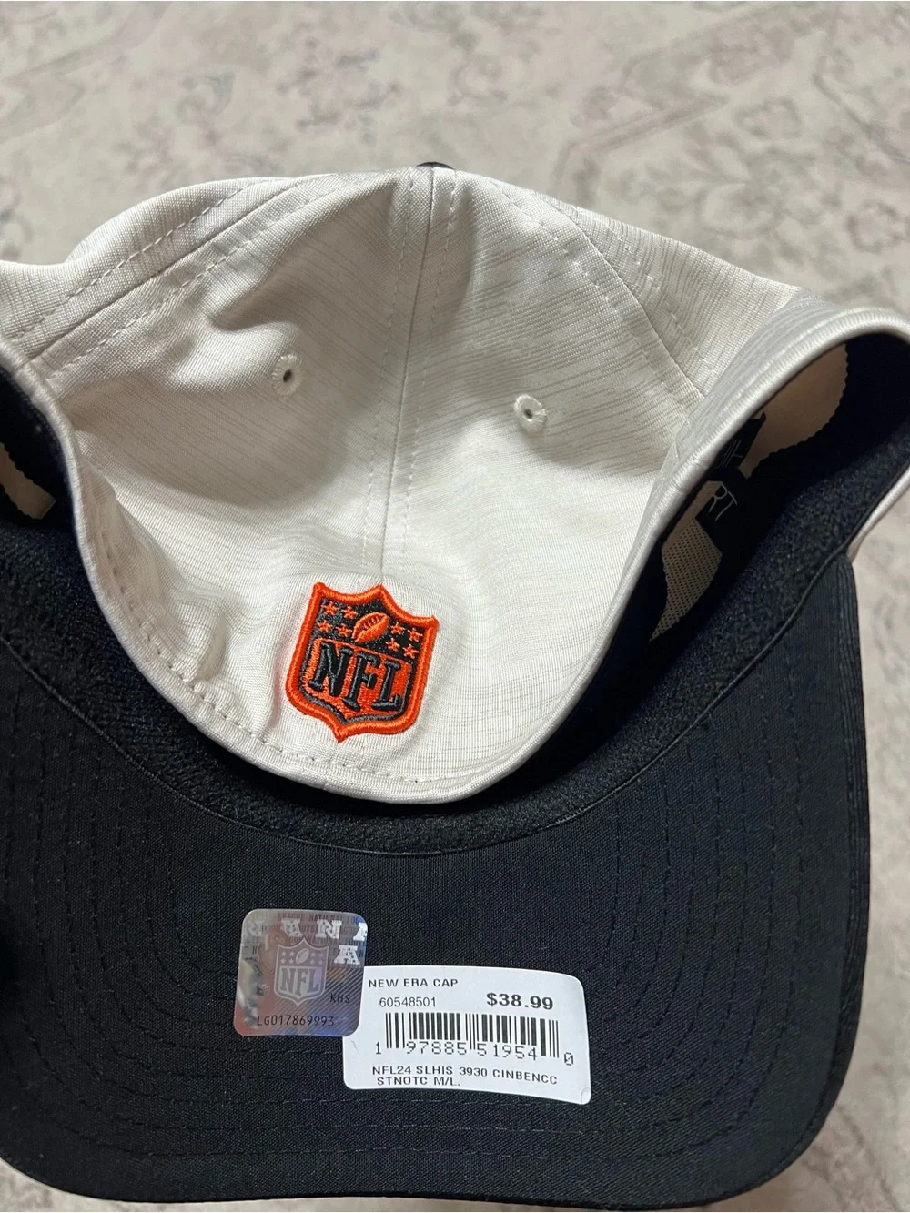 Cincinnati Bengals New Era 2024 Sideline Historic 39THIRTY Flex Hat -Stone/Black